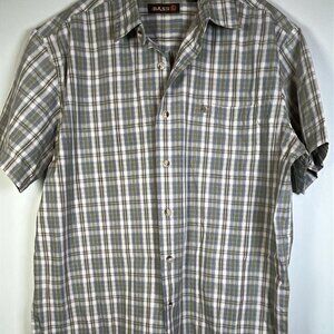 GH Bass Men's LG Plaid Short Sleeve Button Up Shirt Father's Day Gift Fishing Ca